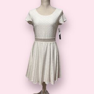 SequinHearts white eyelet sweetheart dress , sz 7